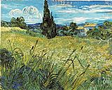 Green Wheat Field with Cypress by Vincent van Gogh